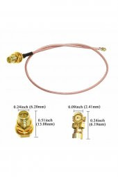 30cm RP SMA Dişi ( Erkek ) Ipex Mhf1 RF Bağlantı Kablosu 0-6GHz Altın Kaplama Konnektör Koaksiyel Kablo UFL U.FL IPX IPEX Mini PCIe Anten 1.13 Wifi Gsm Gps FPV Lora Helium Router Modem GPRS - 2