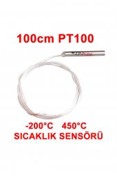 PT100 Platinyum Isı Sıcaklık Sensörü  100cm Su Geçirmez -200C to 450C Metal Koruyucu Dalgıç Prob - 8
