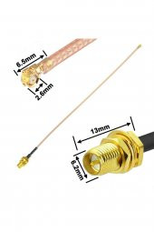 30cm RP SMA Dişi ( Erkek ) Ipex Mhf1 RF Bağlantı Kablosu 0-6GHz Altın Kaplama Konnektör Koaksiyel Kablo UFL U.FL IPX IPEX Mini PCIe Anten 1.13 Wifi Gsm Gps FPV Lora Helium Router Modem GPRS - 8