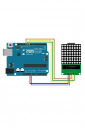 MAX7219 Nokta Led Matris Modül  Dot Matrix 5V Ortak Katot 8x8 64 Nokta Led Ekran Saat - 8