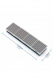 MAX7219 4 Adet 8x8 64 Nokta Led Matrix Modül  Dot Matrix 5V Ortak Katot Led Ekran Saat - 1