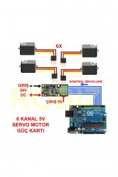 MP2482 Modül 24V to 5V 5A Voltaj Düşürücü Modül  6 Kanal Servo Motor Sürücü Regülatör Güç Kaynağı - 2