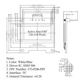 0.96 Inch Mavi Oled Lcd Modül 128x64 Pixel IIC I2C Seri 0.96 Ekran Gösterge SSD1306 3.3V 5V Matrix Display - 8