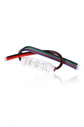 3 Tuşlu RGB Led Dimmer DC 12V 3A  Renk Hız Parlaklık Ayarı Ortak Anot 20 Renk 19 Mod Hafıza 5050 - 1