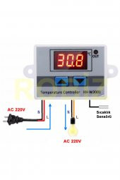 XH-W3001 AC 220V Dijital Termostat  Kuluçka Pet Akvaryum Isıtıcı Soğutucu Kazan Dondurucu Buzdolabı - 2