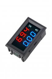 DC 0-100V 10A Dijital Voltmetre Ampermetre DSN-VC288  Mavi Kırmızı - 1