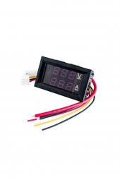 DC 0-100V 10A Dijital Voltmetre Ampermetre DSN-VC288  Mavi Kırmızı - 3
