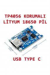 TP4056 Korumalı Lityum Pil Şarj Devresi Type C Usb Batarya - 1