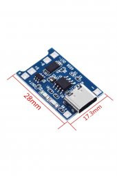 TP4056 Korumalı Lityum Pil Şarj Devresi Type C Usb Batarya - 8