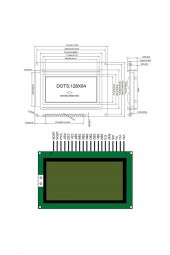 2.9 Inch 12864B V2.0 Yeşil Glcd Modül  Spi 5V 128x64 Pixel Grafik Lcd Display Ekran - 6