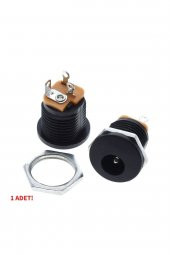 5.5x 2.1mm Plastik DC Güç Soketi Panel Montaj Power Jack Adaptör - 1