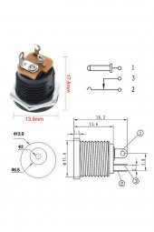 5.5x 2.1mm Plastik DC Güç Soketi Panel Montaj Power Jack Adaptör - 4