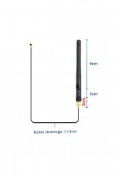 2.4Ghz 3dBi Wifi Anten Seti Esp8266  Sma + Ufl Soket 900Mhz 1800Mhz 2400Ghz RF Esp-07 Esp32 Gsm Wifi - 1
