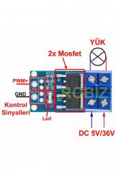 15A 400W PWM Kontrollü MOSFET Anahtarlama Kartı Motor Led Selonoi - 4