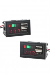 USB Soketli Voltmetreli Akü Kapasite Göstergesi 12V Pil uyumlu - 4
