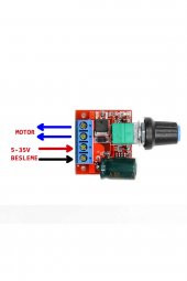 5V / 35V 5A Mini DC Motor Sürücü Hız Kontrol Devresi  0-100 Pot Kontrollü Pwm DC Led Dimmer - 2