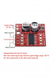 Mini L298N MX1508 İki Kanal DC Motor Sürücü Modül 1.5A - 4