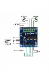 Mini L293D 4 DC Motor - Step Motor Sürücü - 8
