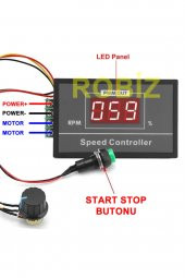 30A 60V DC Motor Hız Kontrol Devresi Panel Tip Potansiyometre - 1
