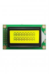0802A 2x8 Yeşil Karakter LCD Modül  Display Ekran 5V Siyah Yazı 8X2 8 X 2 Lcd Menü Yazı - 1