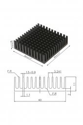 Aluminyum Soğutucu 4x4cm   40x40mm 143 Kanat Pasif Radyatör Peltier Led Elektronik Devre Entegre Vga Ram Memory - 8