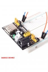 Breadboard 3.3V 5V Güç Kaynağı Modülü  Usb Besleme 2 Çıkışlı Elektronik Prototip Devre Deney Test - 3
