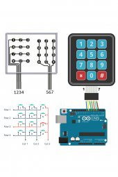 4x3 Membran Keypad 12 Buton Matrix Tuş Takımı - 8