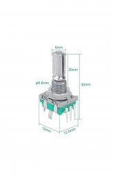 EC11 Rotary Encoder Butonlu 20 Adım Pwm 360 Derece Döner Butonlu Dijital Potansiyometre Menu Motor - 1