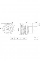 5.5 mm x 2.1mm DC Güç Soketi Metal Panel Montaj Power Jack - 8