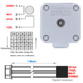 17HS4401 Nema 17 Step Motor 0.42N.m D Mil 2 Faz 1.5A 1.8 Derece 200 Adım 3D Yazıcı Printer - 7