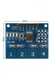 TTP224 4 Kanal Dokunmatik Buton Sensör Modülü Kapasitif Dijital Tuş Algılayıcı Anahtar Keypad Keyboard HMI Menü - 1