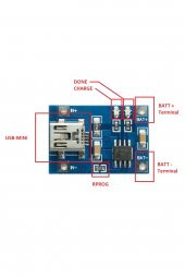Lityum Pil 18650 Şarj Devresi TP4056 1A Li-Ion Mini Usb Soket Yeni - 4