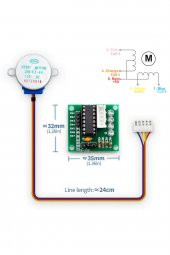 12V 28BYJ48 Step Motor + ULN2003A Sürücü Kartı - 2