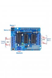 Arduino L293D Motor Sürücü Shield Alt Kart  DC 36V 0.6A 4x DC Motor 2x Step Motor 2x Servo Motor Uno - 2