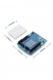 Arduino Proto Shield V5 Syb170 Mini Breadboard  Uno R3 Alt Kart Prototip Genişleme Kartı 2 Led - 1