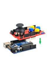Arduino Joystick Shield 2 Eksen XY Joystick nRF24L01 Nokia5110 Bluetooth PS2 IIC 3.3V 5V 6 Buton Playstation - 6