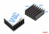 14x14x6mm Aluminyum Soğutucu Siyah M3 Yapıştırma Etiketli Raspberry Xbox Chipset Ekran Kartı Ram thumbnail 1