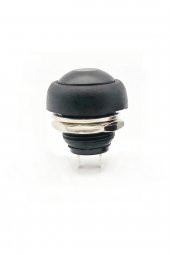 12mm PBS-33B 2 Pin Push Buton Siyah  ON OFF 1A 250V Mini Yuvarlak Su Geçirmez Anahtar Momentary - 1