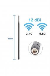 12dBi 39cm Anten Sma Erkek 2.4GHz 5.8GHz Dual Band RF Gsm Wifi Sinyal Kuvvetlendirici 2G 3G 4G LTE - 3