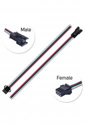 3 Pin JST SM 10cm Kablo Çifti Erkek Dişi Bağlantı Soketi LED Konnektör Şerid Led RGBWS2812B WS2811 - 2