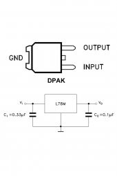 78M05 3 Pin DC 5V Lineer Voltaj Düşürücü Regülatör Enregre - 5