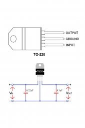 L7805CV 3 Pin DC 5V Lineer Voltaj Düşürücü Regülatör Enregre - 5