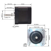 Nema 17 Step Motor 1.5A 0.4Nm D Mil 2 Faz 1.5A 1.8 Derece 200 Adım 3D Yazıcı Printer - 7