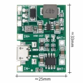 TP4056 18650 Lityum Pil Şarj Micro Usb Ayarlı Voltaj Yükseltici 3-7V to 27V Boost Step Up Lion Akü - 8