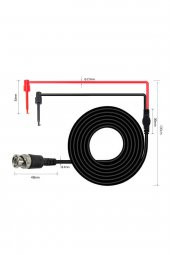 BNC to Kanca Tip Test Ölçme Probu  Osiloskop ve Sinyal Jeneratörü Probu 1 Metre 2.5A 50Ohm Kırmızı - 1