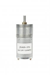 12V 1200Rpm JGA25-370 Redüktörlü DC Motor  Metal Dişli Yüksek Tork Kuvvet 25mm Robot Oyuncak - 1