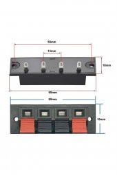 4lü Hoparlör Terminal Soketi Panel Montaj Tip Yaylı Speaker Ses Kablo Bağlantı Birleştirme Konnektör - 8