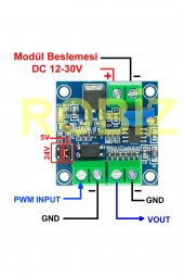 PWM to Voltaj Çevirici Modül Dijital  0-100 PWM Sinyal 0-10V Analog Voltaj Sinyal Konverter Mcu Plc - 3
