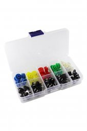 Kutulu 12x12mm 25 Adet Başlıklı Tact Buton Set  4 Pin 5 Renk Dokunmatik Anlık Basmalı Düğme - 5
