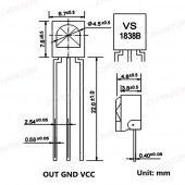 VS1838B 38KHZ IR Alıcı Sensör Evrensel Kızıl Ötesi Kumanda Televizyon Uydu Alıcı Klima Receiver 1838 - 8